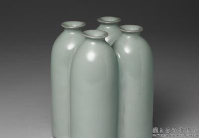 图片[2]-Four conjoined vases in green glaze, Qing dynasty, Yongzheng reign (1723-1735)-China Archive